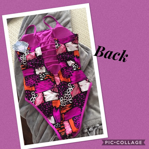 Swimwear - Cute 1 Piece Multi-Color Swimsuit - Picture 2 of 3